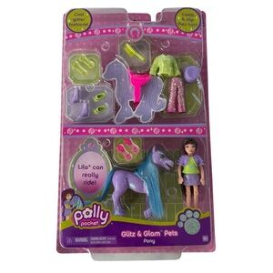 Polly Pocket 2007 Glitz & Glam Pets Pony Mattel Playset New in Original Box